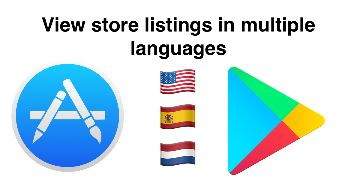 Badges Google Play store, Apple App store, different languages